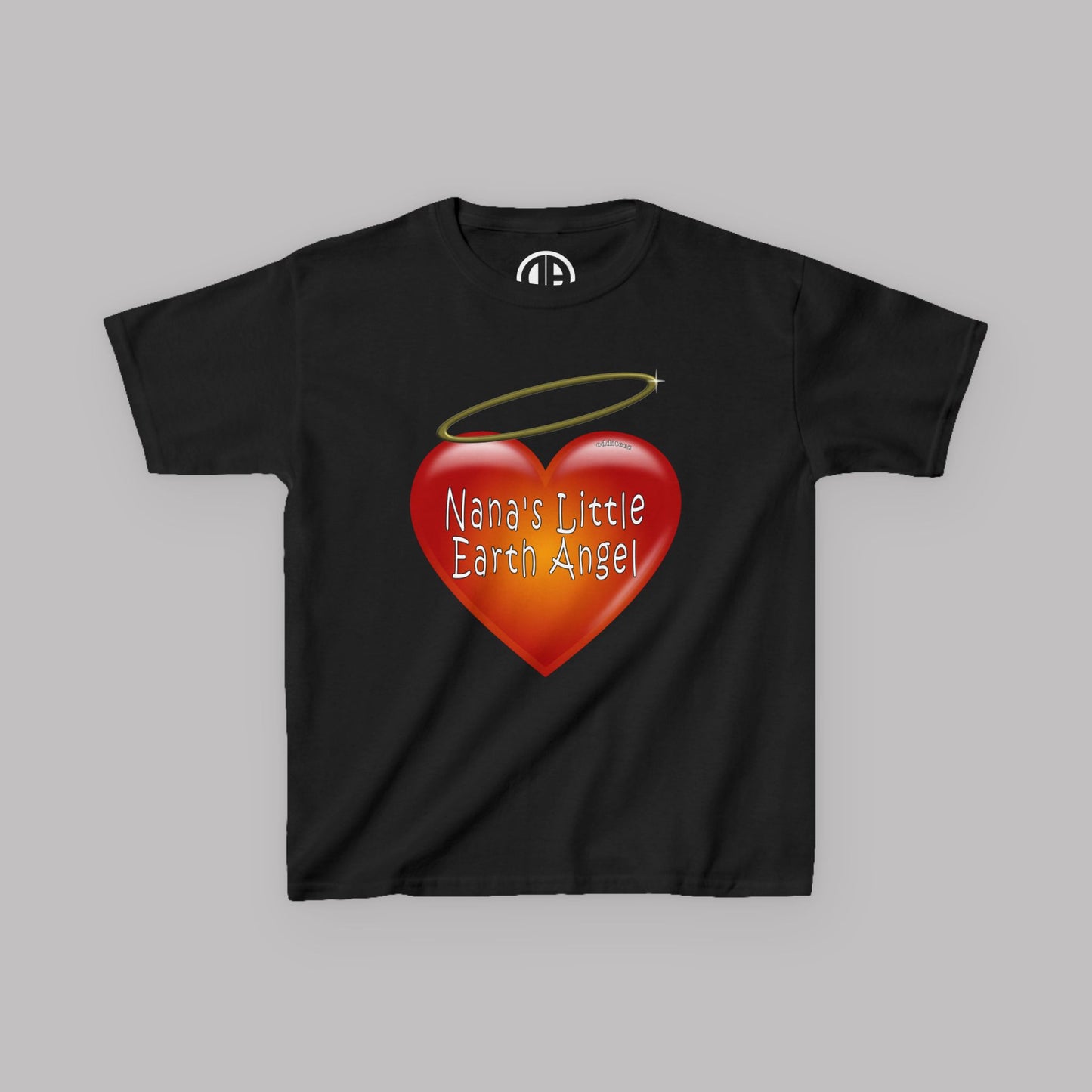 "Nana's Little Earth Angel" Big Heart design, Unisex Kids' Short-Sleeve Heavy Cotton™ T-shirts