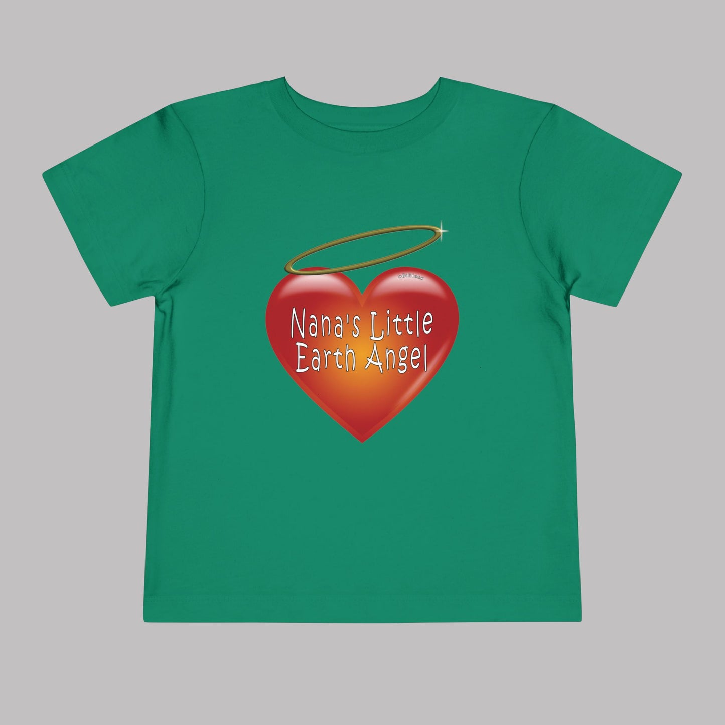 "Nana's Little Earth Angel" Big Heart design, Unisex Toddler Short-Sleeve Graphic Print T-shirts