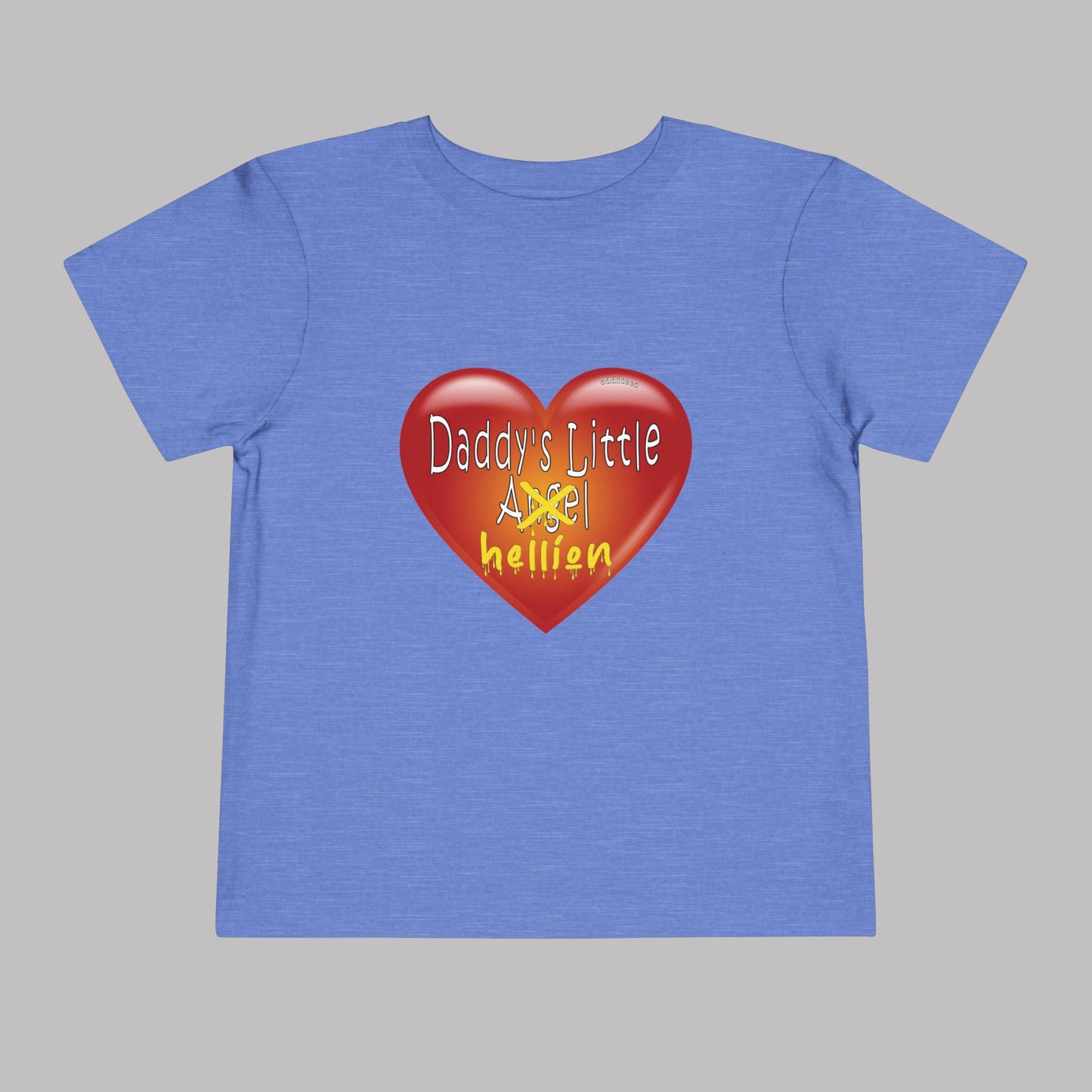 "Daddy's Little Hellion" Big Heart design, Unisex Toddler Short-Sleeve Graphic Print T-shirts