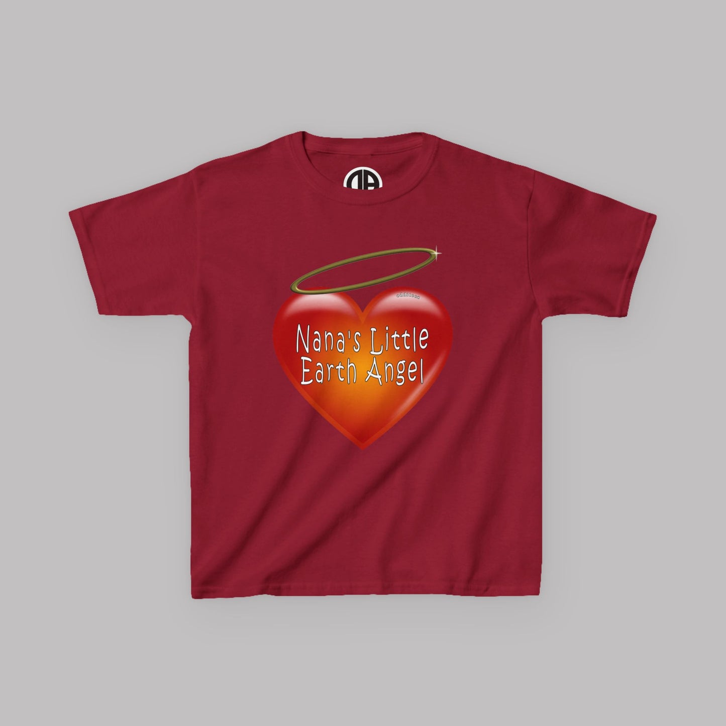 "Nana's Little Earth Angel" Big Heart design, Unisex Kids' Short-Sleeve Heavy Cotton™ T-shirts