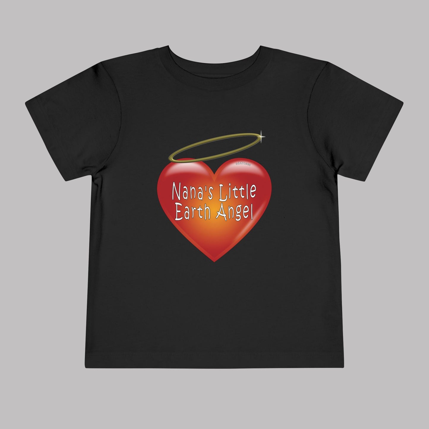 "Nana's Little Earth Angel" Big Heart design, Unisex Toddler Short-Sleeve Graphic Print T-shirts