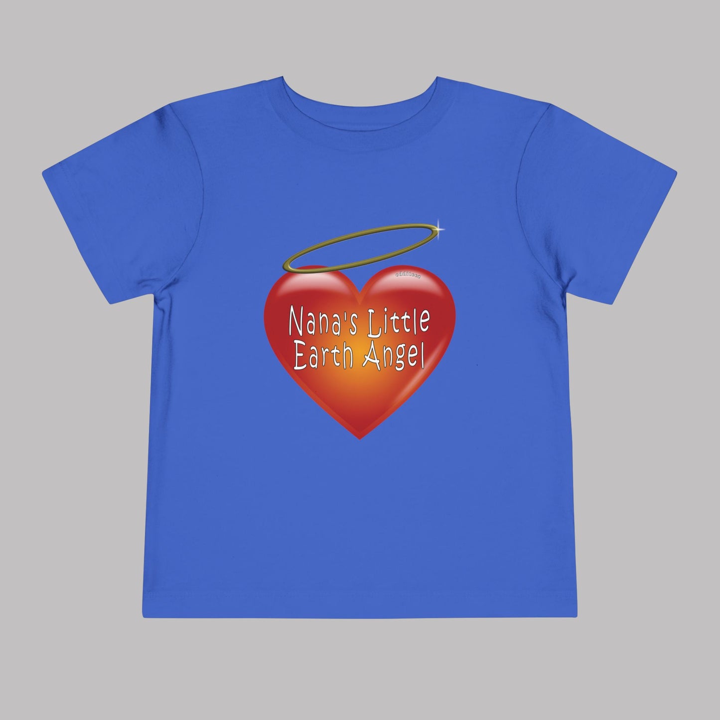 "Nana's Little Earth Angel" Big Heart design, Unisex Toddler Short-Sleeve Graphic Print T-shirts