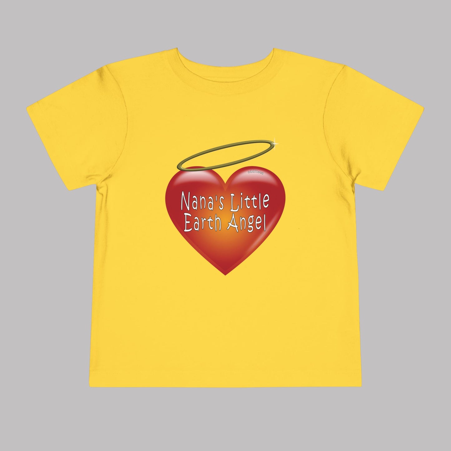 "Nana's Little Earth Angel" Big Heart design, Unisex Toddler Short-Sleeve Graphic Print T-shirts