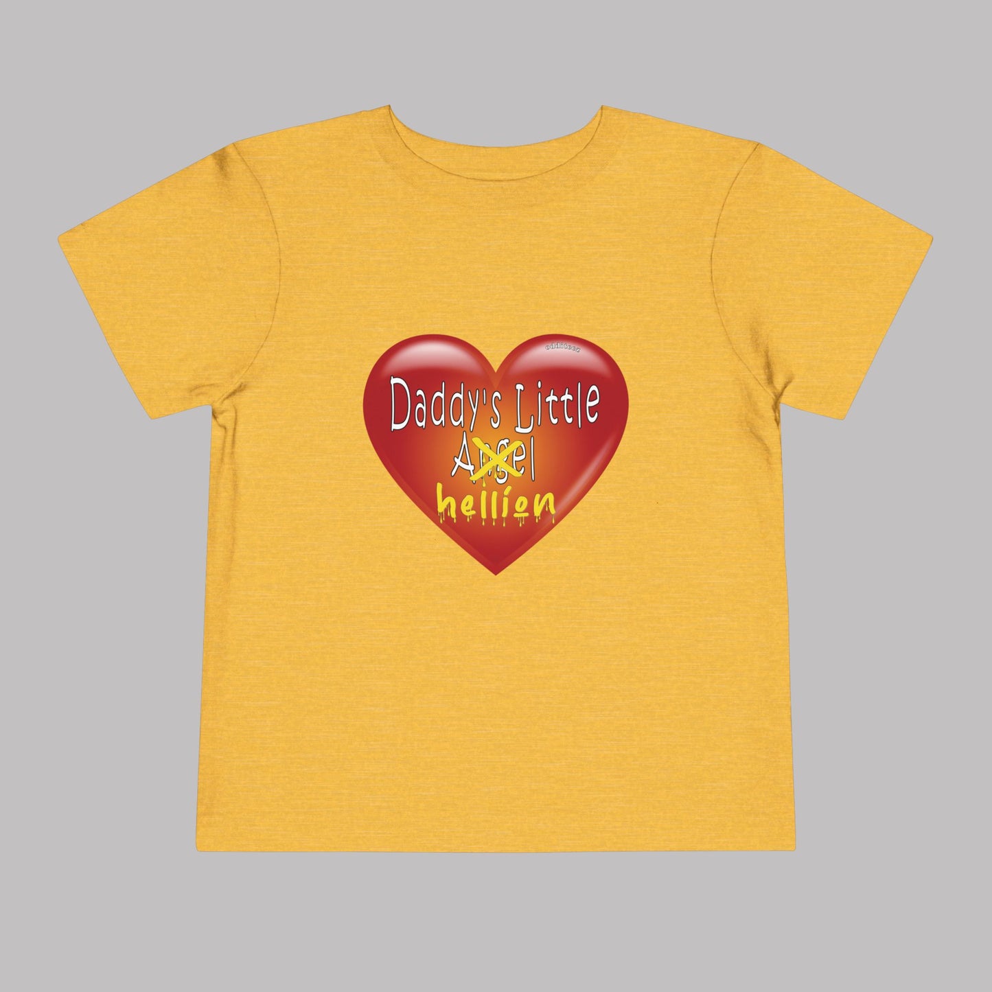 "Daddy's Little Hellion" Big Heart design, Unisex Toddler Short-Sleeve Graphic Print T-shirts