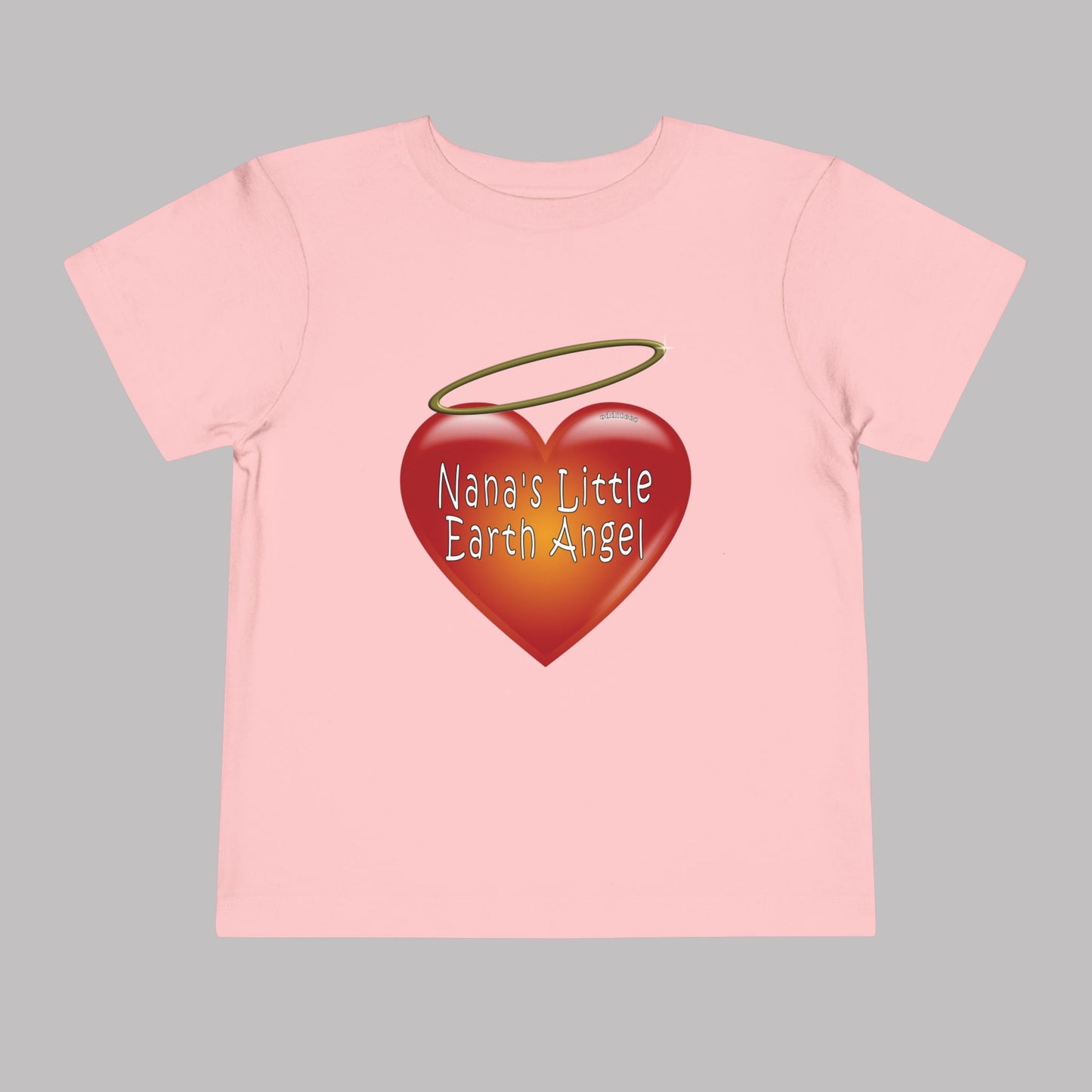 "Nana's Little Earth Angel" Big Heart design, Unisex Toddler Short-Sleeve Graphic Print T-shirts