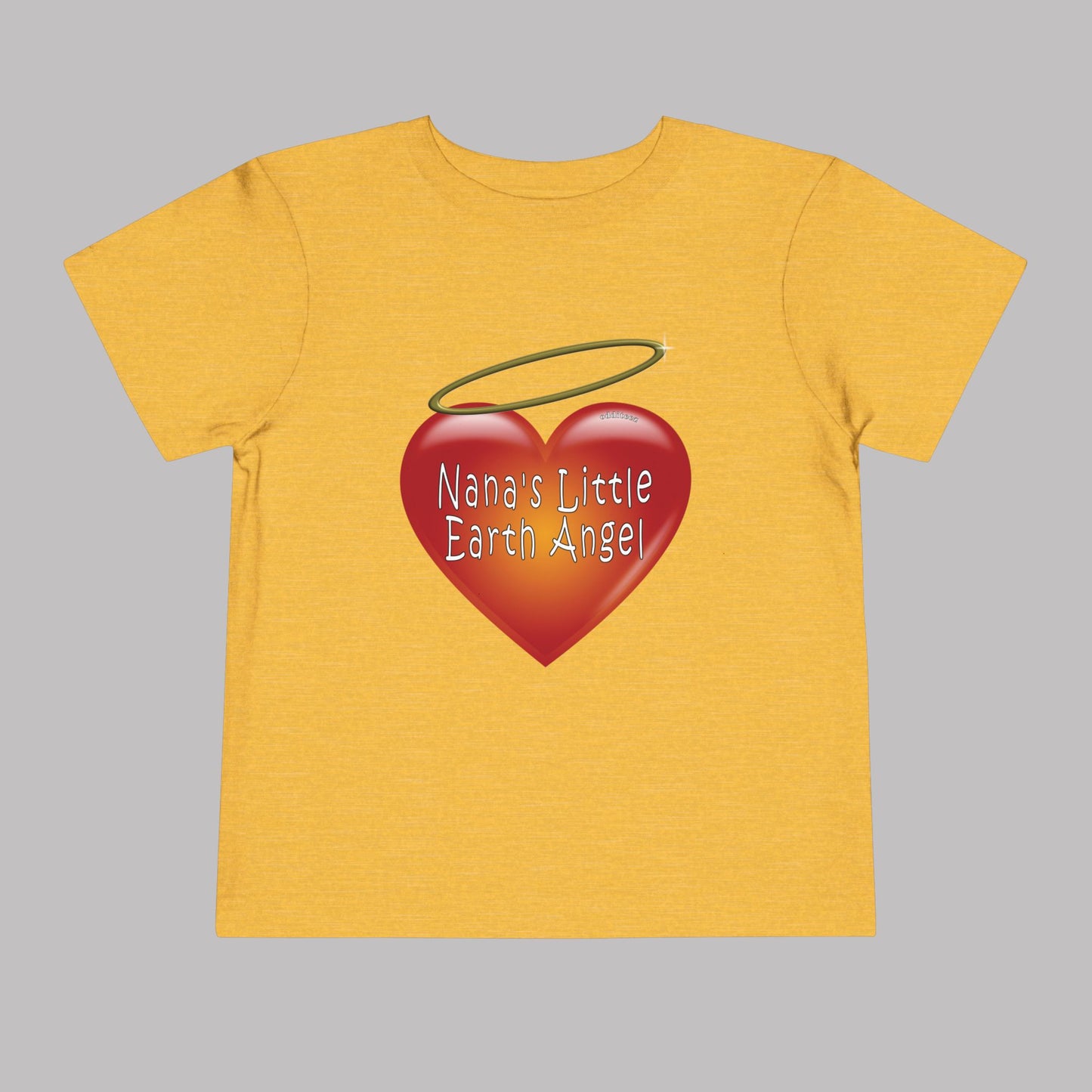 "Nana's Little Earth Angel" Big Heart design, Unisex Toddler Short-Sleeve Graphic Print T-shirts