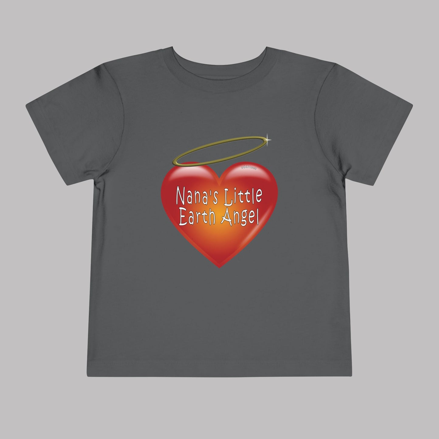 "Nana's Little Earth Angel" Big Heart design, Unisex Toddler Short-Sleeve Graphic Print T-shirts