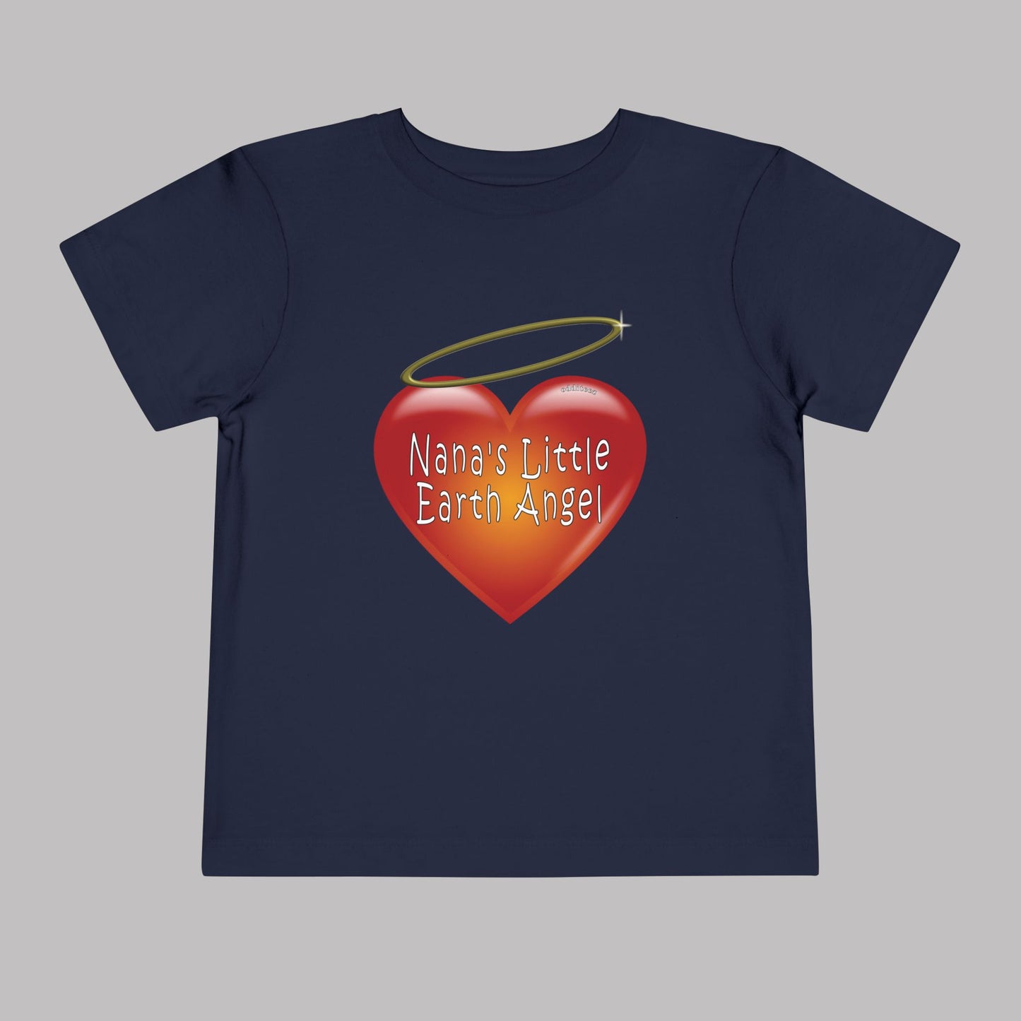 "Nana's Little Earth Angel" Big Heart design, Unisex Toddler Short-Sleeve Graphic Print T-shirts