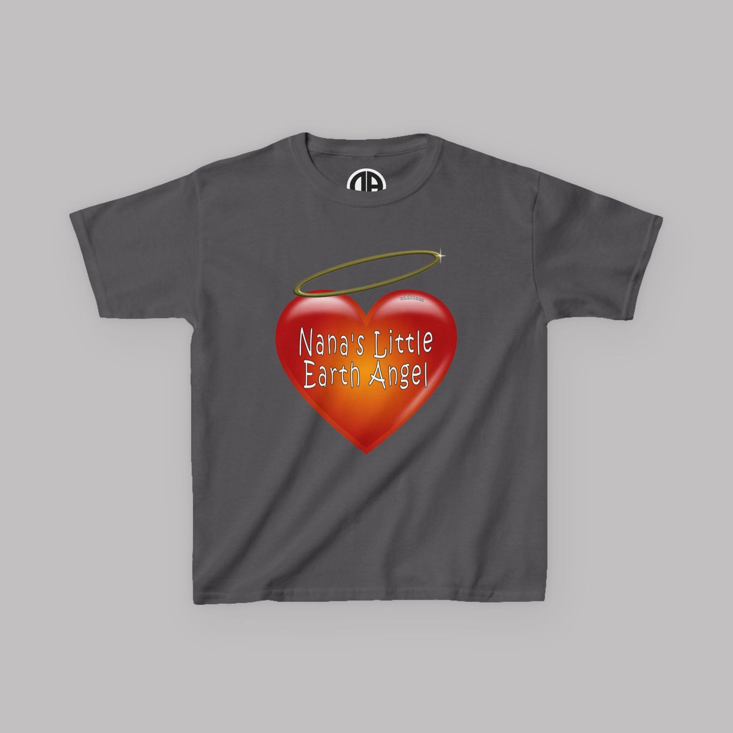 "Nana's Little Earth Angel" Big Heart design, Unisex Kids' Short-Sleeve Heavy Cotton™ T-shirts