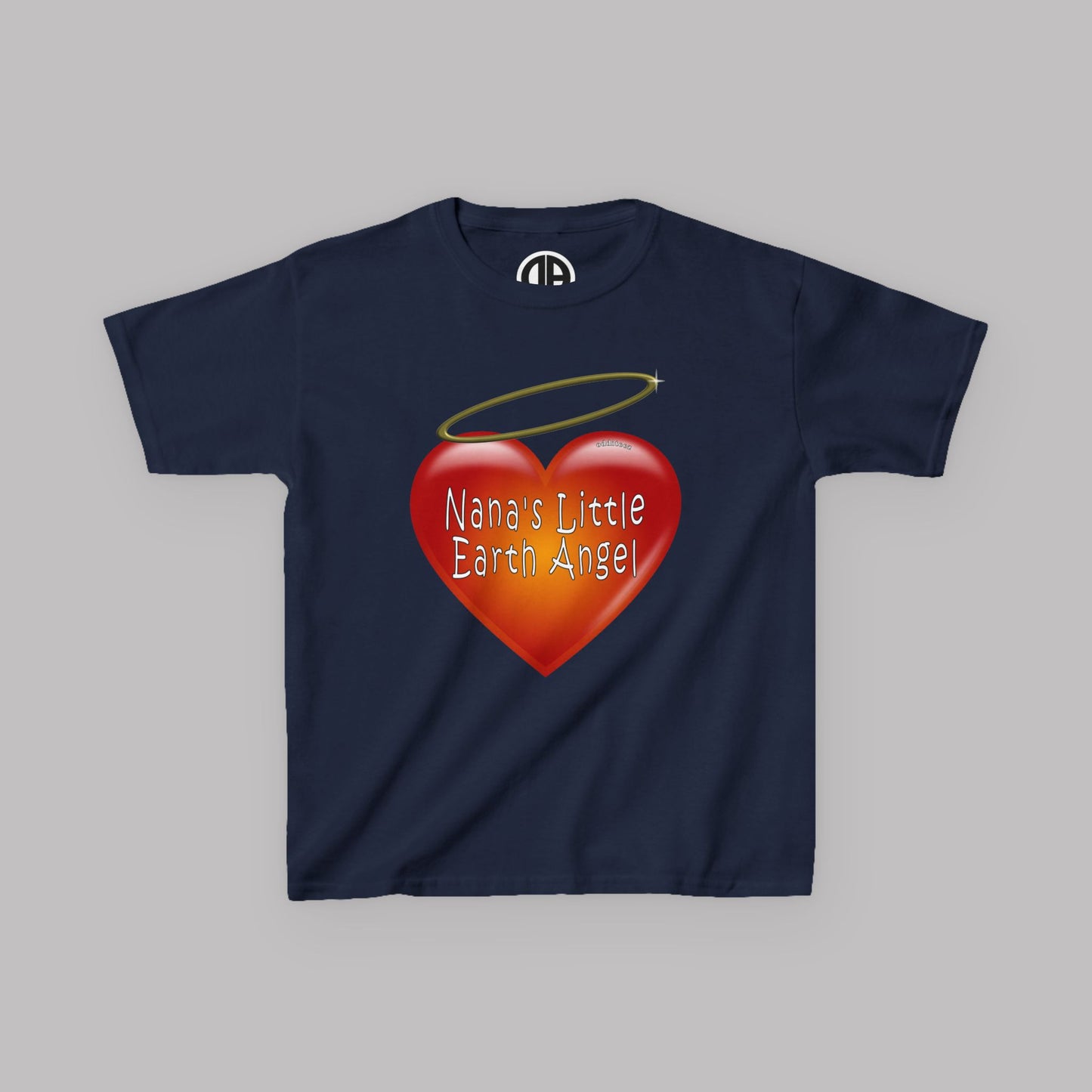 "Nana's Little Earth Angel" Big Heart design, Unisex Kids' Short-Sleeve Heavy Cotton™ T-shirts