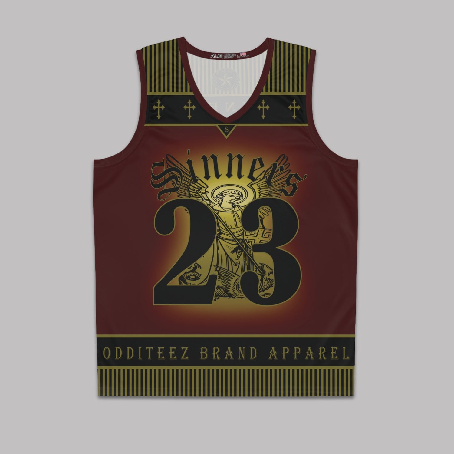 Front View of Men's Basketball Jersey Tank Top on model