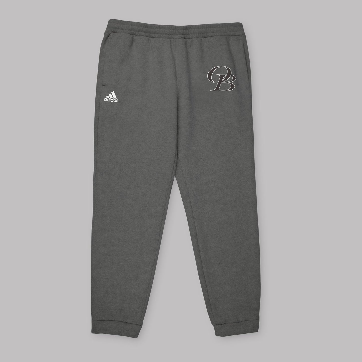 Phantom Black Varsity Letters logo design, Adidas Unisex Premium Fleece-Lined Jogger Sweatpants