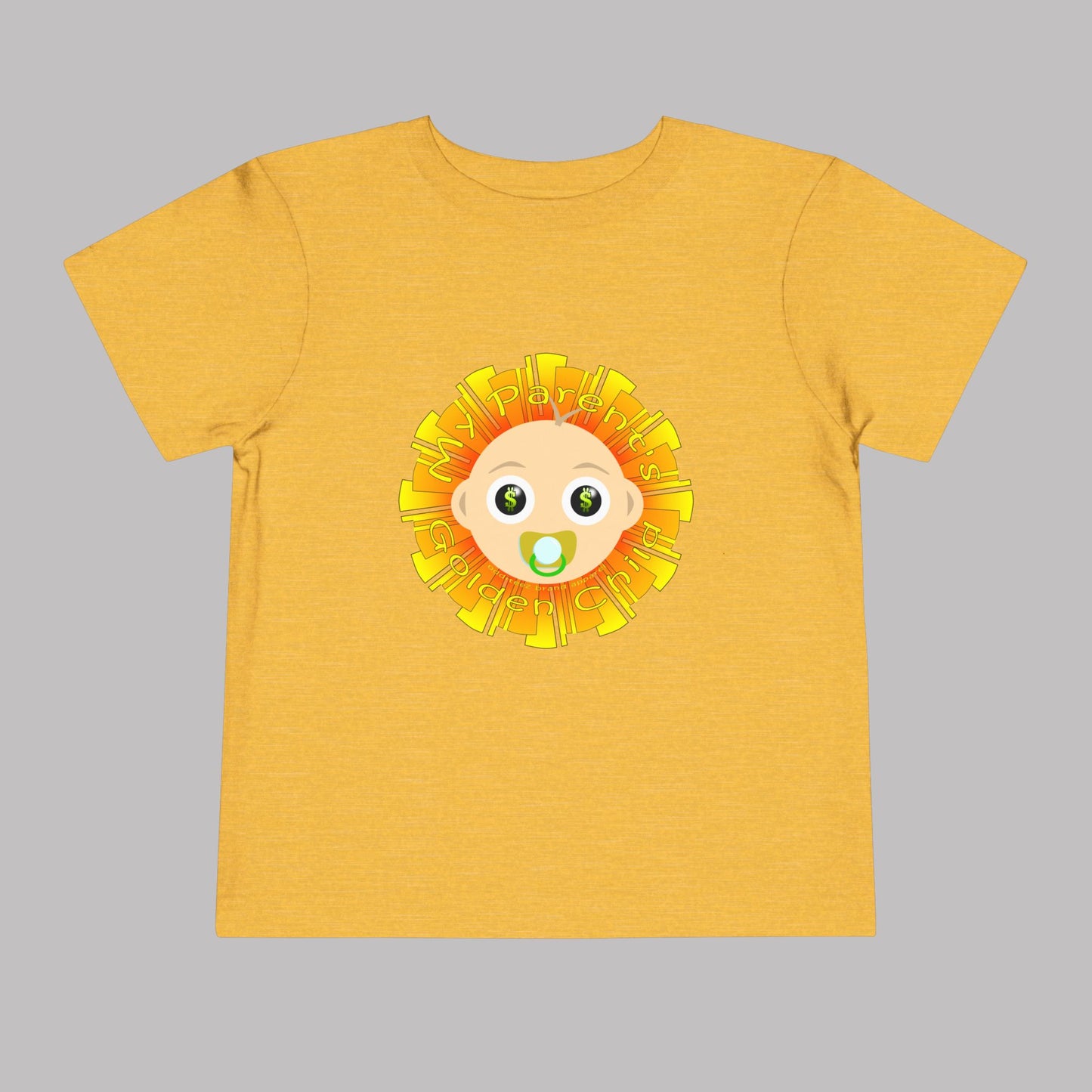 "My Parent's Golden Child" design, Unisex Toddler Short-Sleeve Graphic Print T-shirts