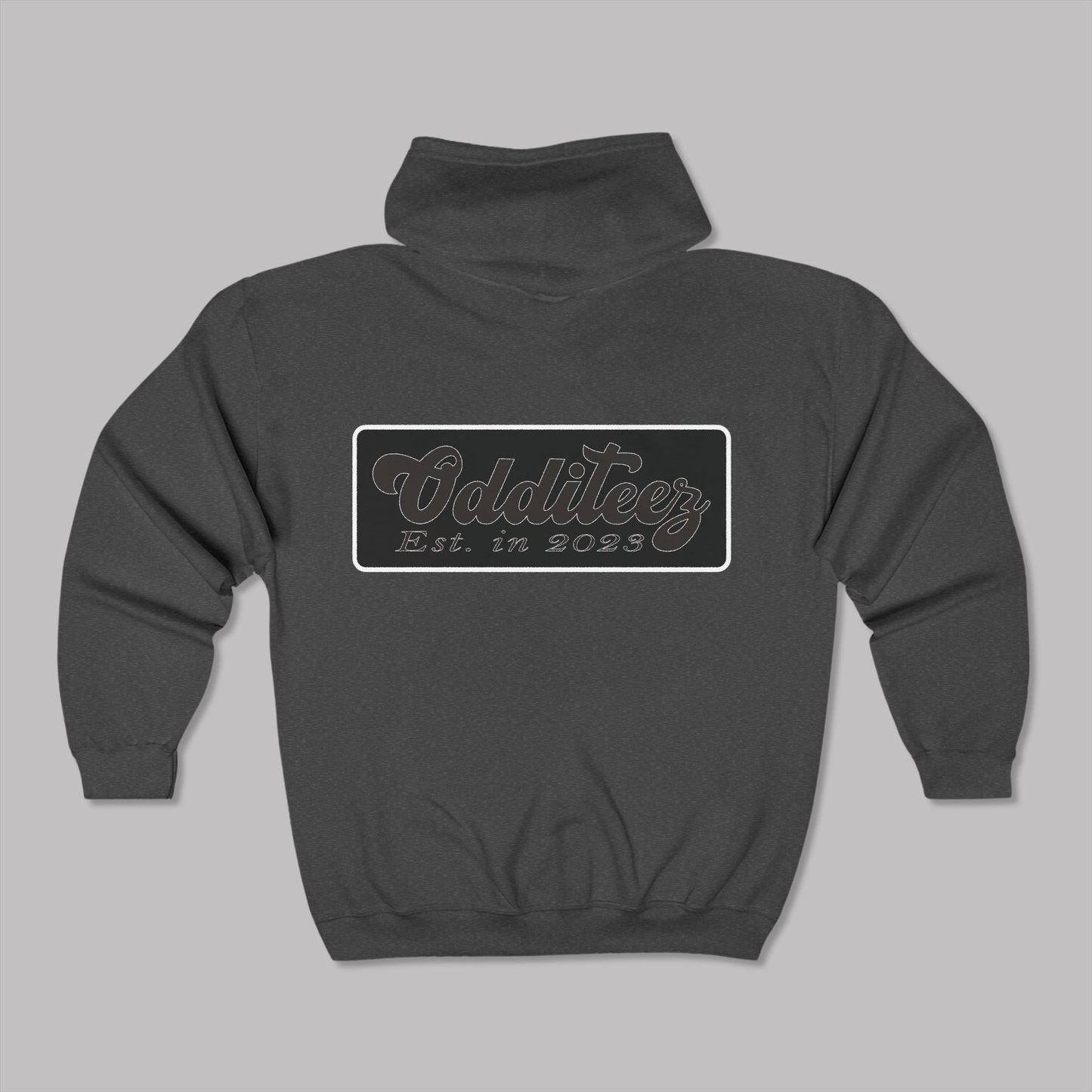 Phantom Black Varsity Letters logo design, Unisex Premium Heavy Blend™ Full-Zip Hoodie Sweater