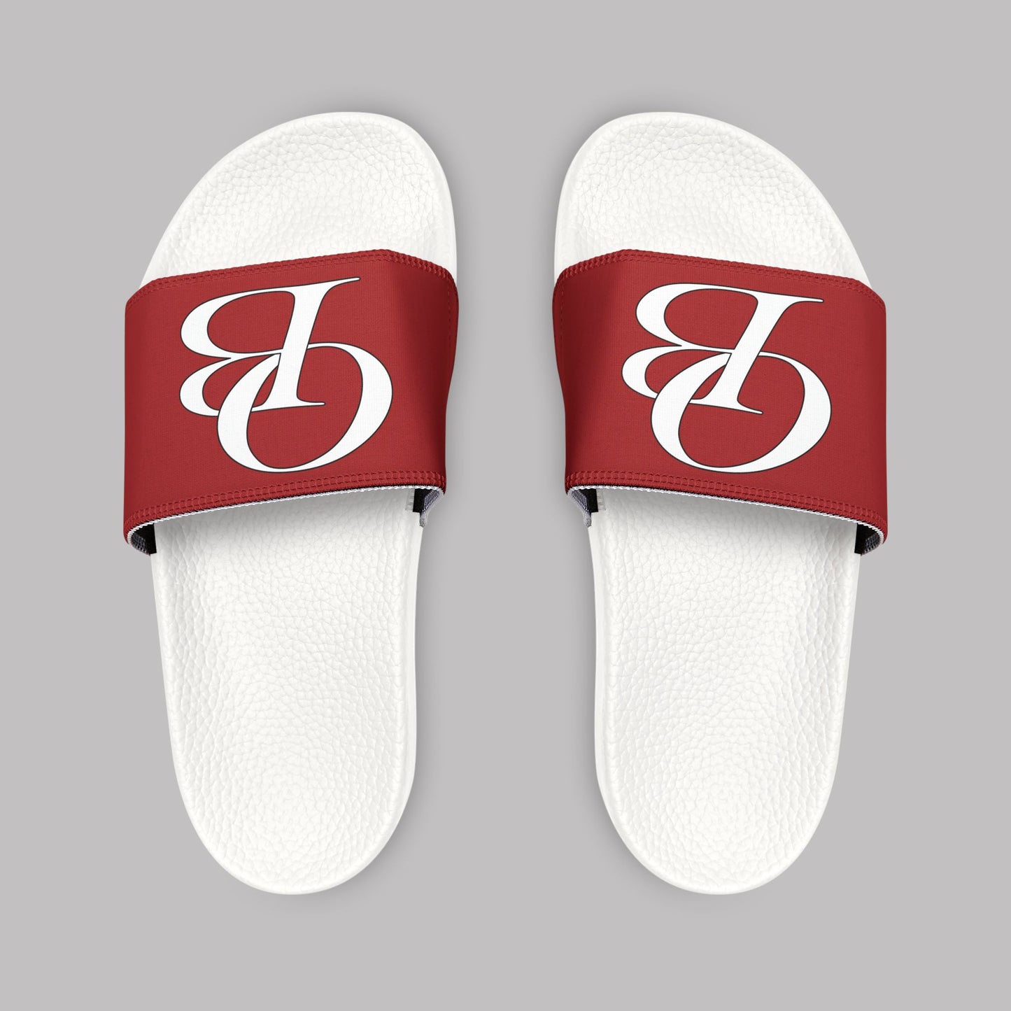 White Varsity Letters logo design, Unisex Youth Adjustable Strap Flip-Flop Sandals (US 13-5)