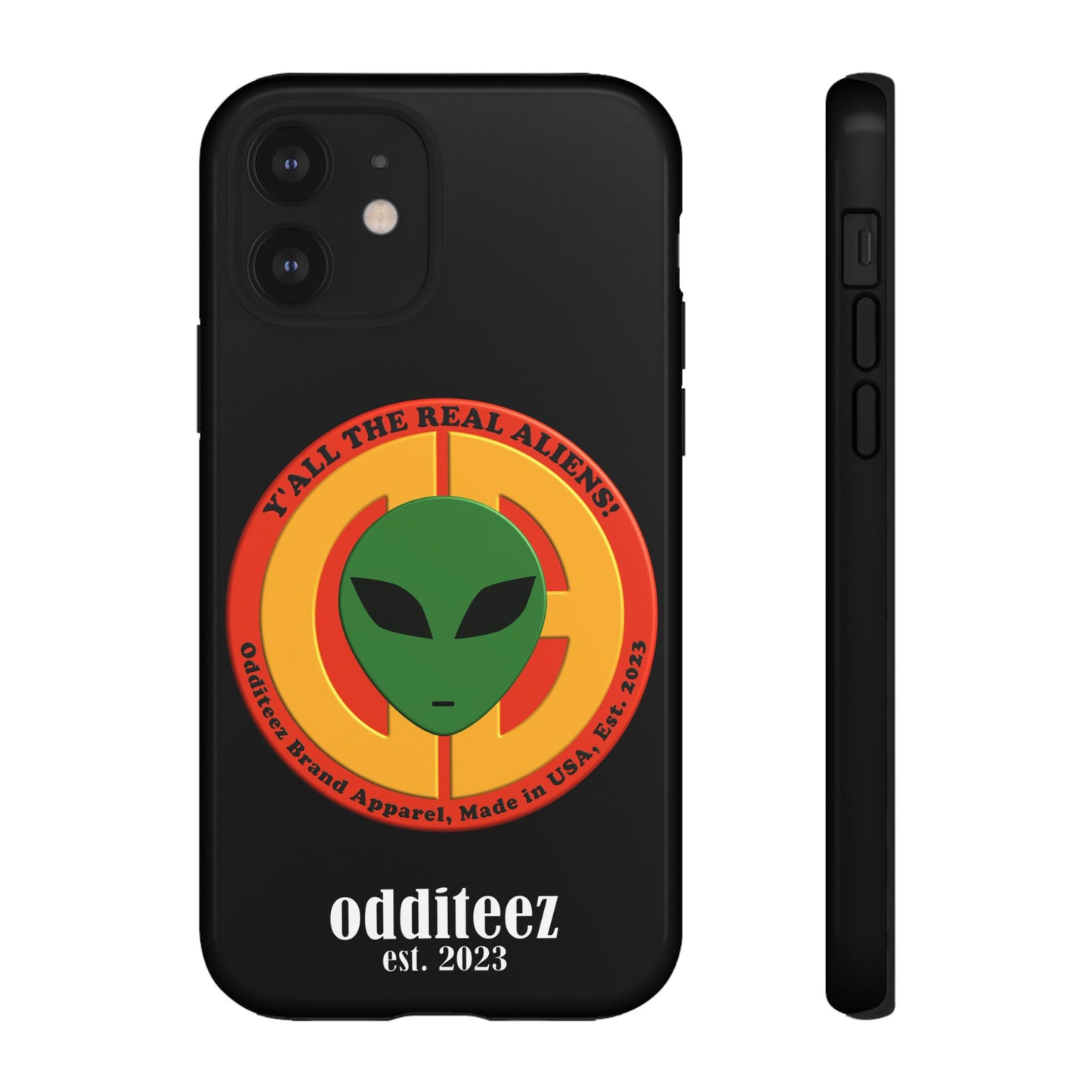 "Y'all the Real Aliens!" Black Glossy Tough Phone Cover Cases for iPhone, Samsung & Google Pixel phones