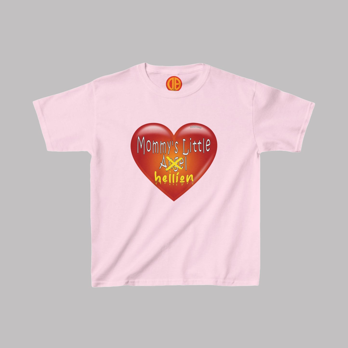 "Mommy's Little Hellion" heart design, Unisex Kids Short-Sleeve Heavy Cotton™ T-shirts