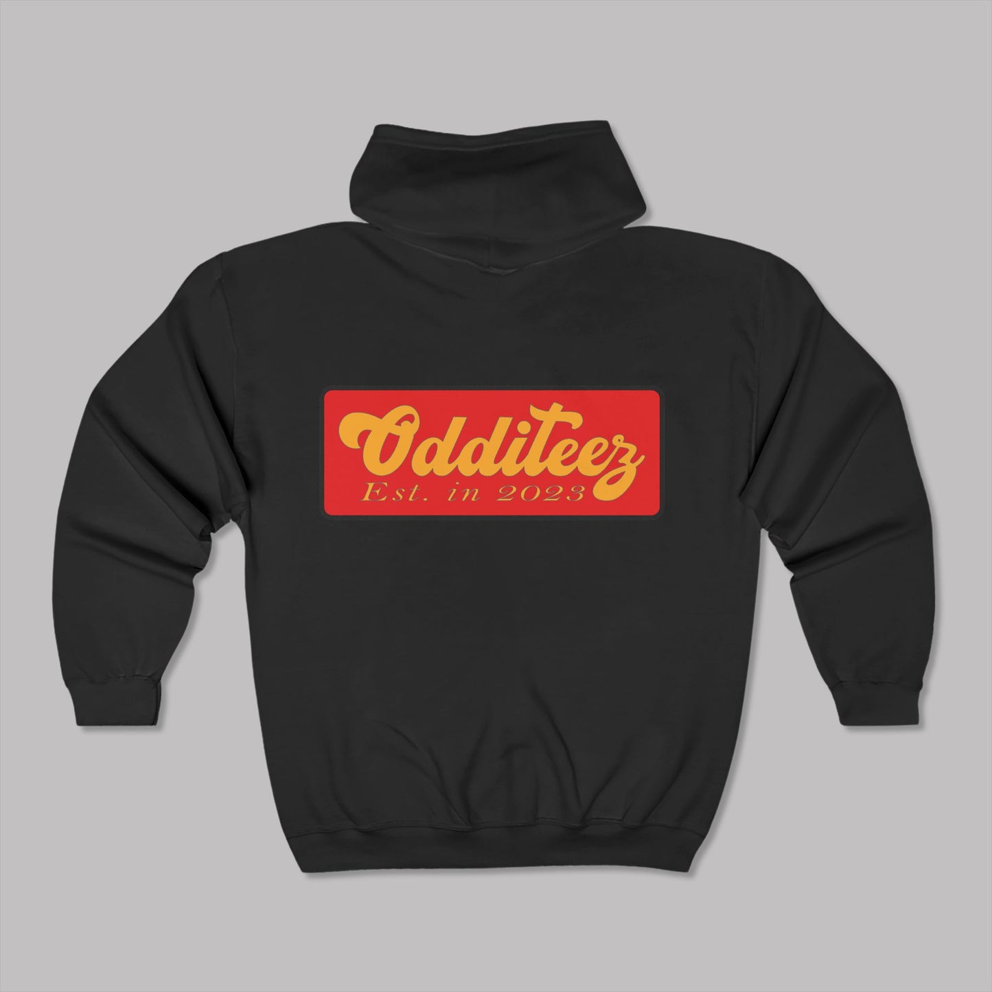 Dark Yellow Varsity Letters logo design, Unisex Premium Heavy Blend™ Full-Zip Hoodie Sweater