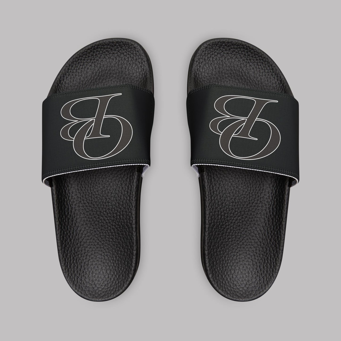 Phantom Black Varsity Letters logo design, Men's Adjustable Strap Flip-Flop Sandals (US 6-14)