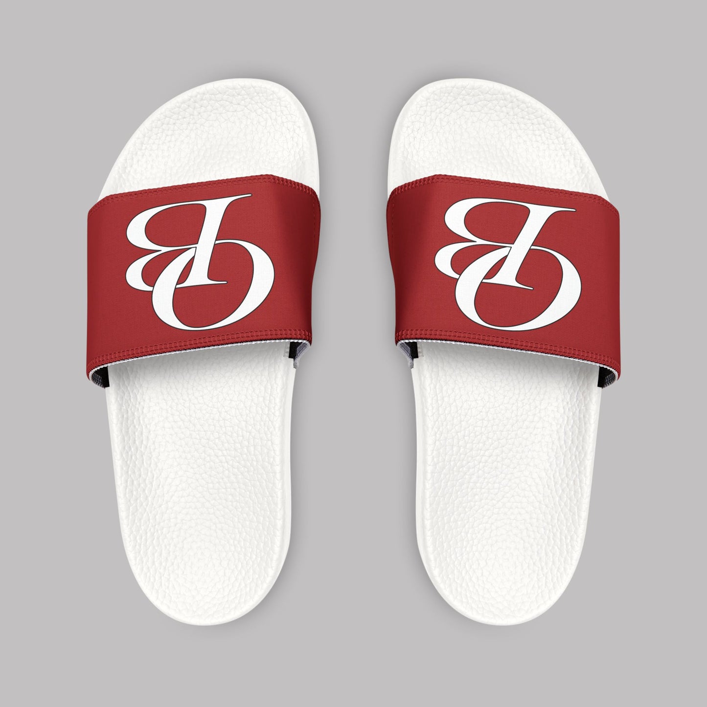 White Varsity Letters logo design, Men's Adjustable Strap Flip-Flop Sandals (US 6-14)