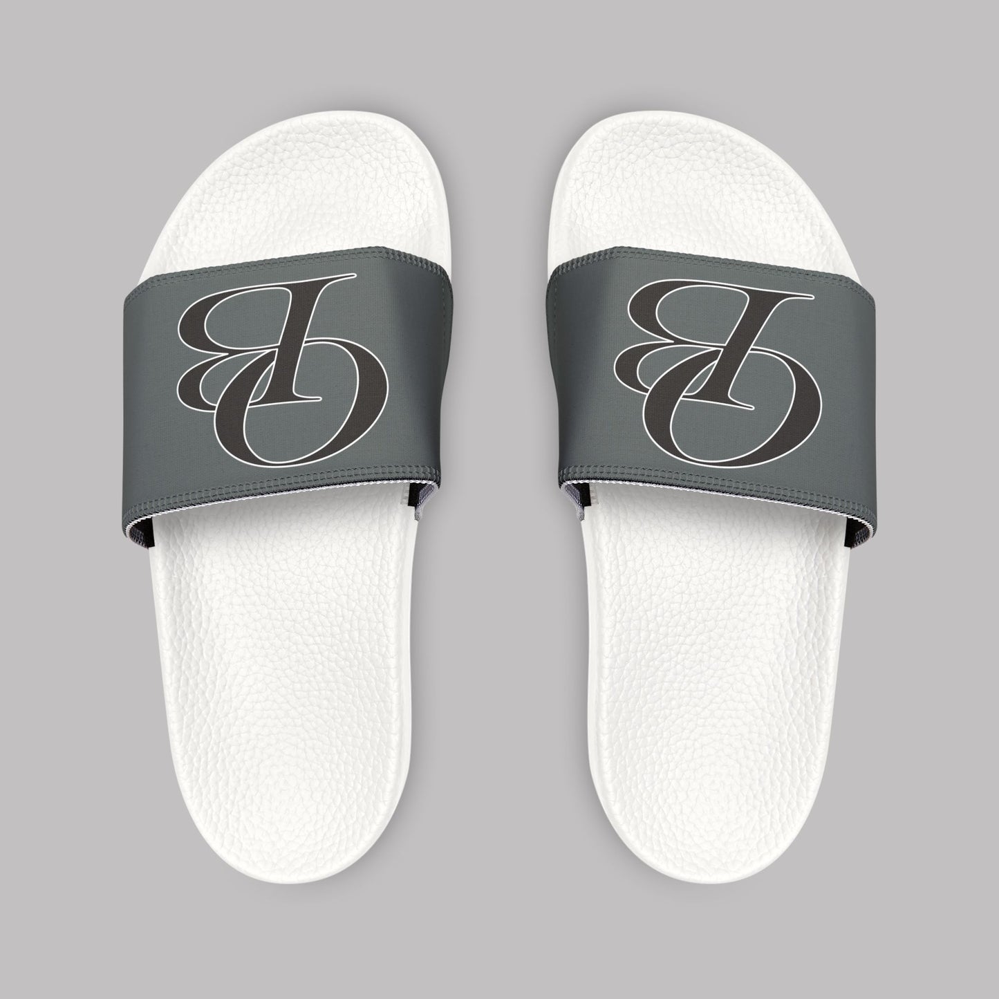 Phantom Black Varsity Letters logo design, Men's Adjustable Strap Flip-Flop Sandals (US 6-14)