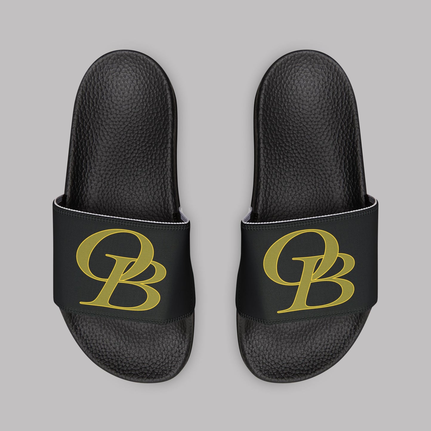 Golden Varsity Letters logo design, Men's Adjustable Strap Flip-Flop Sandals (US 6-14)