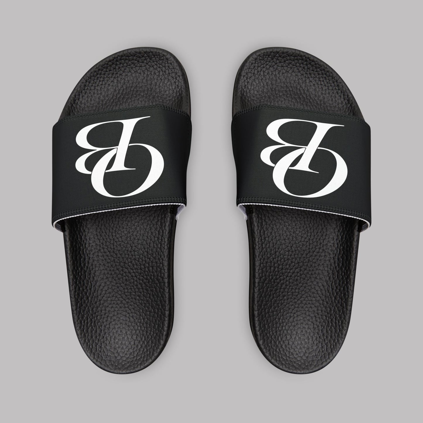 White Varsity Letters logo design, Men's Adjustable Strap Flip-Flop Sandals (US 6-14)