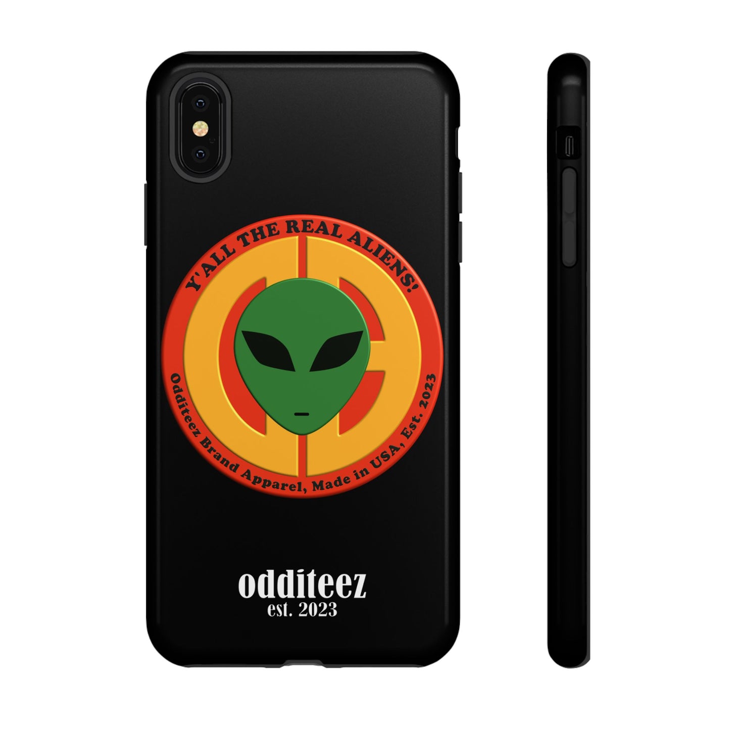 "Y'all the Real Aliens!" Black Glossy Tough Phone Cover Cases for iPhone, Samsung & Google Pixel phones