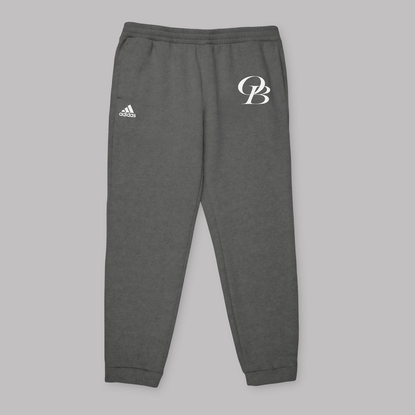 White Varsity Letters logo design, Adidas Unisex Premium Fleece-Lined Jogger Sweatpants