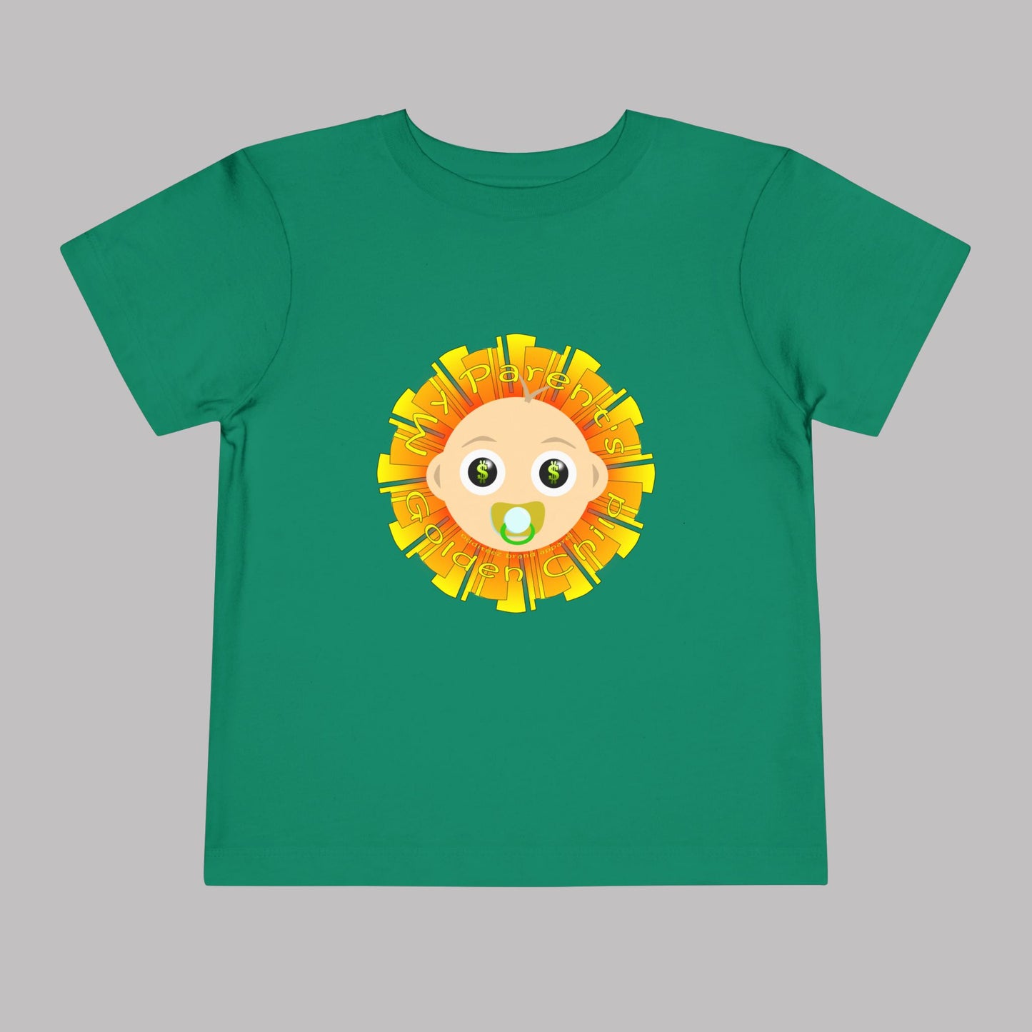 "My Parent's Golden Child" design, Unisex Toddler Short-Sleeve Graphic Print T-shirts
