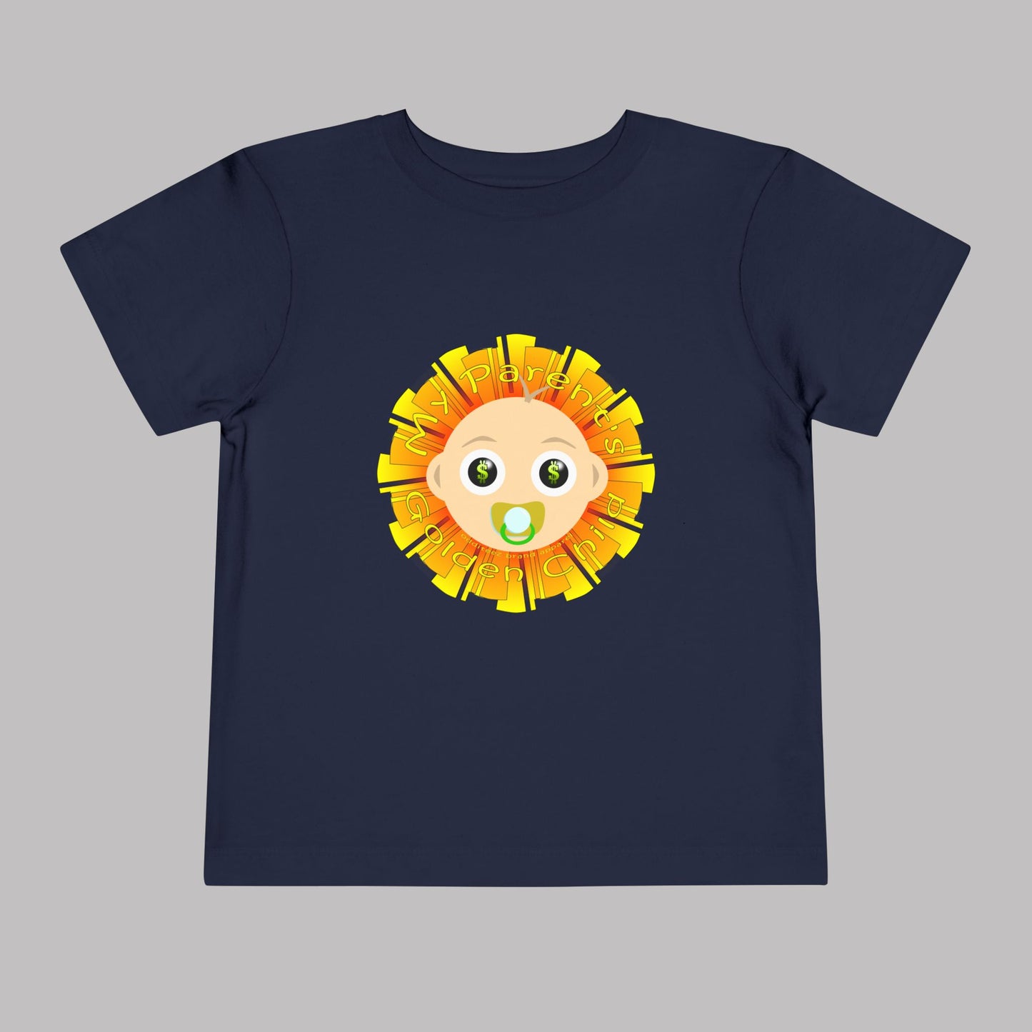 "My Parent's Golden Child" design, Unisex Toddler Short-Sleeve Graphic Print T-shirts