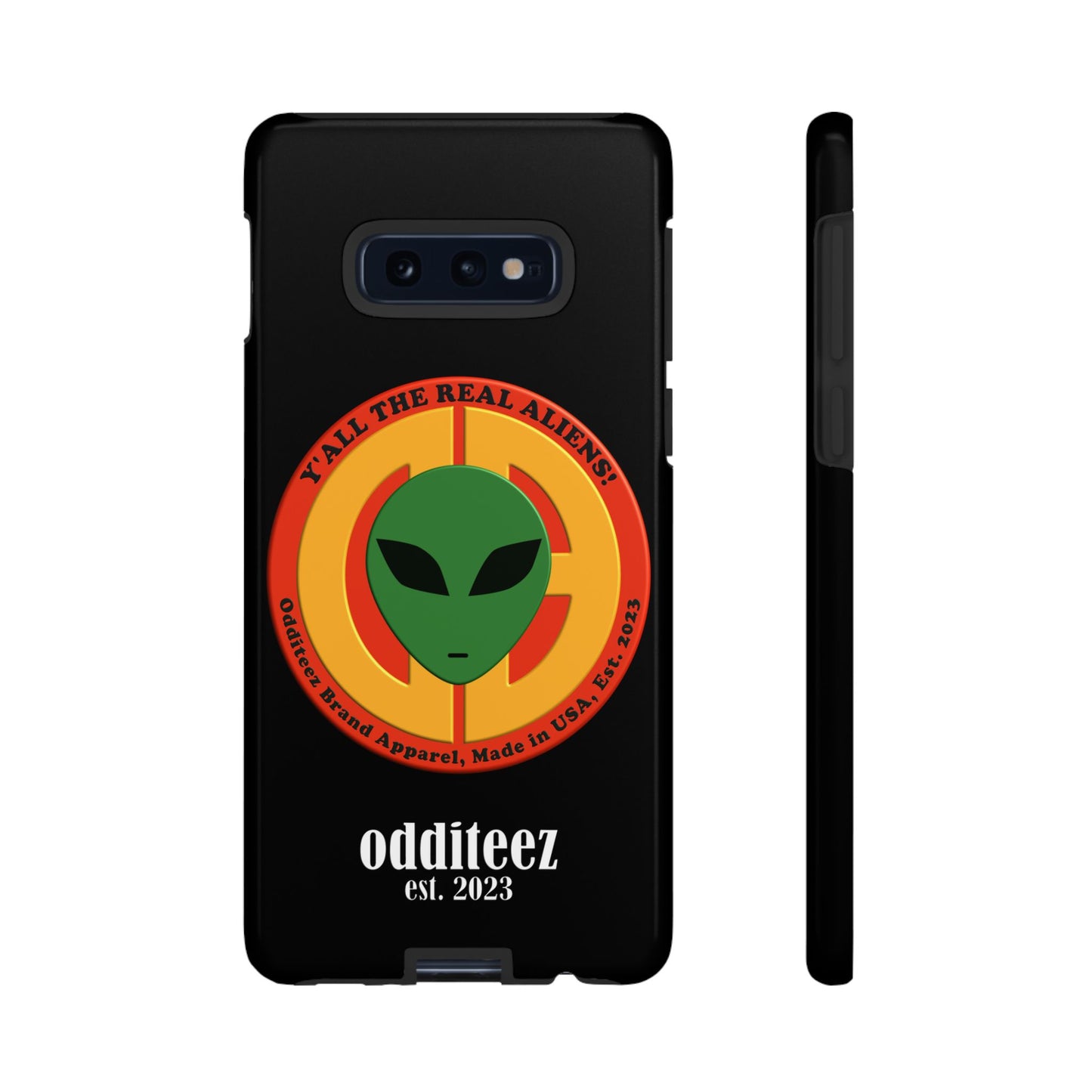 "Y'all the Real Aliens!" Black Glossy Tough Phone Cover Cases for iPhone, Samsung & Google Pixel phones