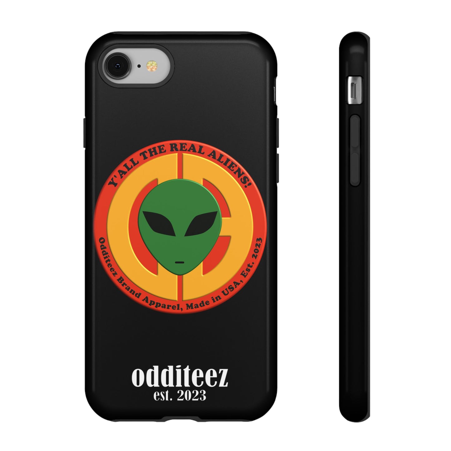 "Y'all the Real Aliens!" Black Glossy Tough Phone Cover Cases for iPhone, Samsung & Google Pixel phones