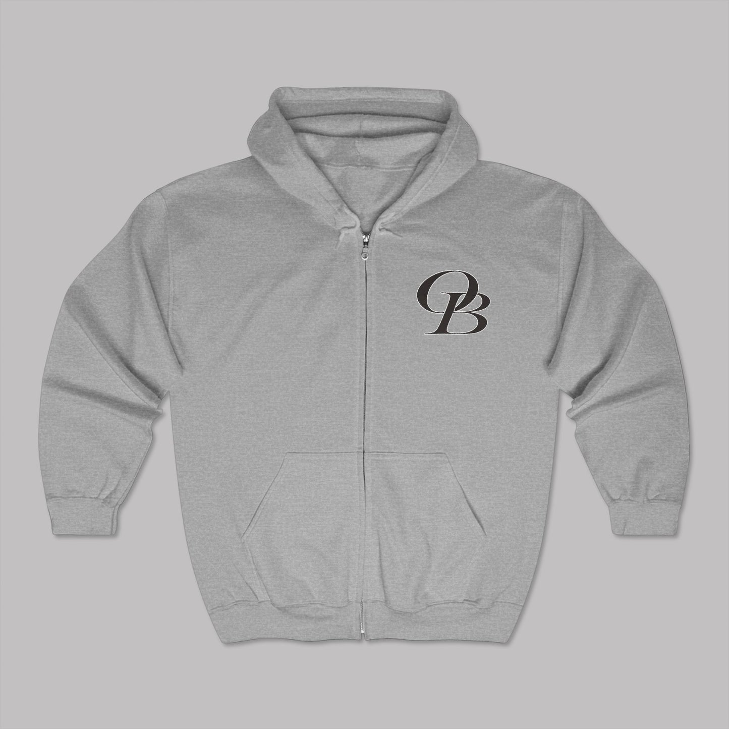 Phantom Black Varsity Letters logo design, Unisex Premium Heavy Blend™ Full-Zip Hoodie Sweater