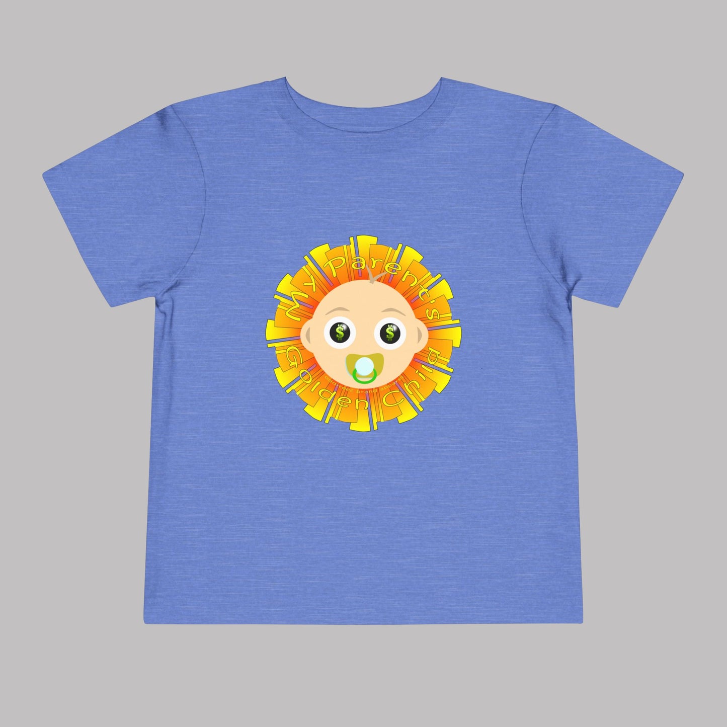 "My Parent's Golden Child" design, Unisex Toddler Short-Sleeve Graphic Print T-shirts
