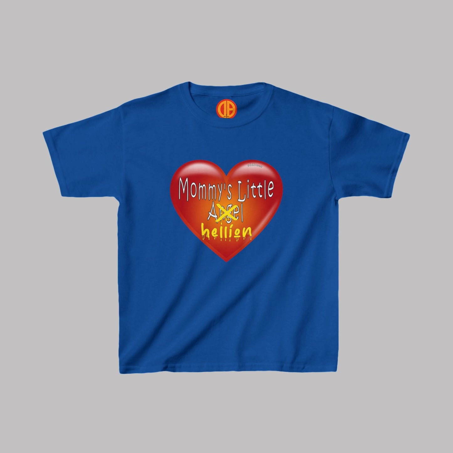 "Mommy's Little Hellion" heart design, Unisex Kids Short-Sleeve Heavy Cotton™ T-shirts