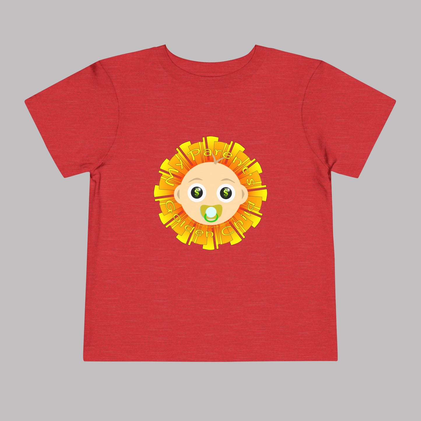 "My Parent's Golden Child" design, Unisex Toddler Short-Sleeve Graphic Print T-shirts