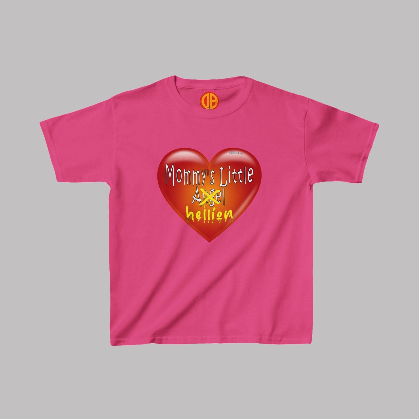 "Mommy's Little Hellion" heart design, Unisex Kids Short-Sleeve Heavy Cotton™ T-shirts