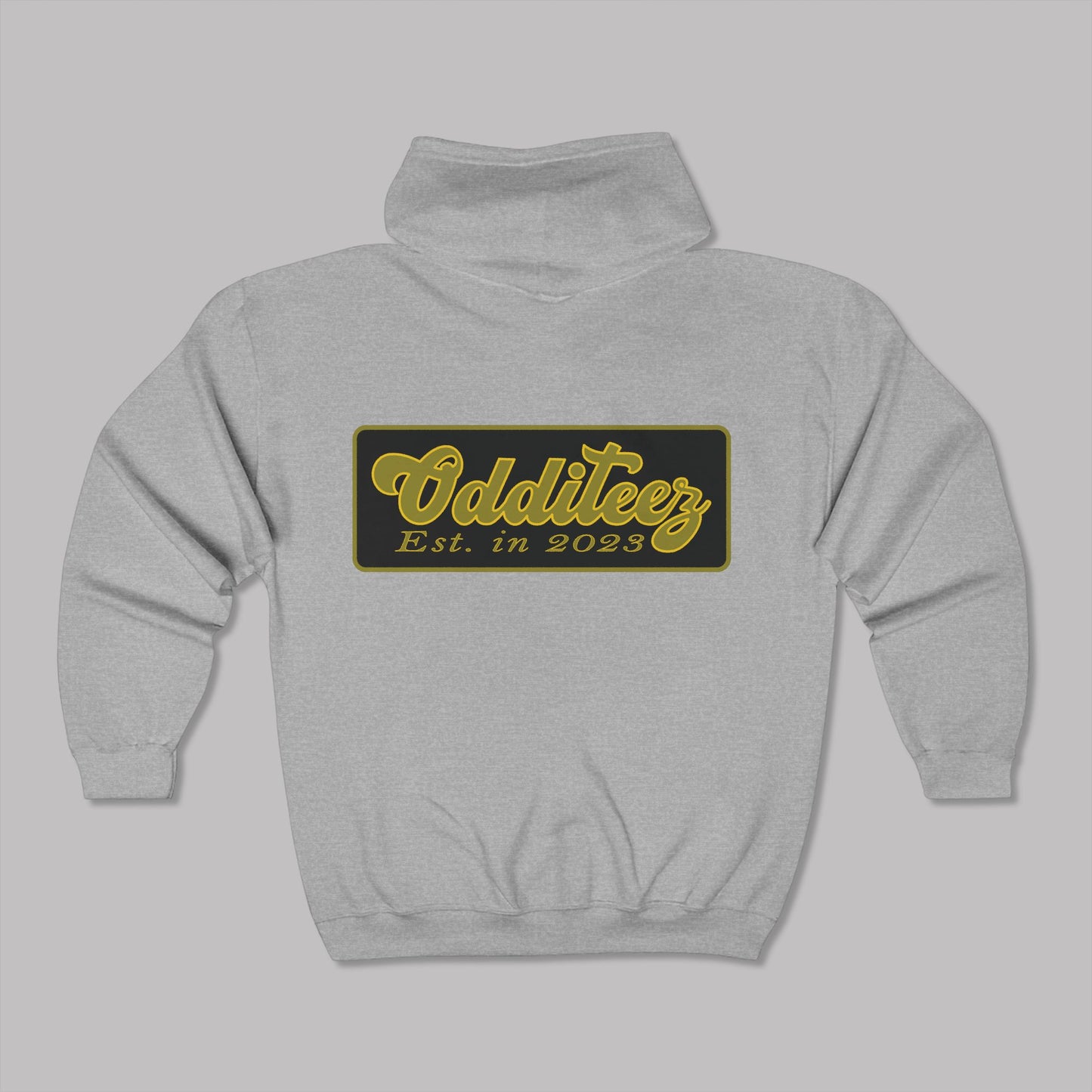 Golden Varsity Letters logo design, Unisex Premium Heavy Blend™ Full-Zip Hoodie Sweater