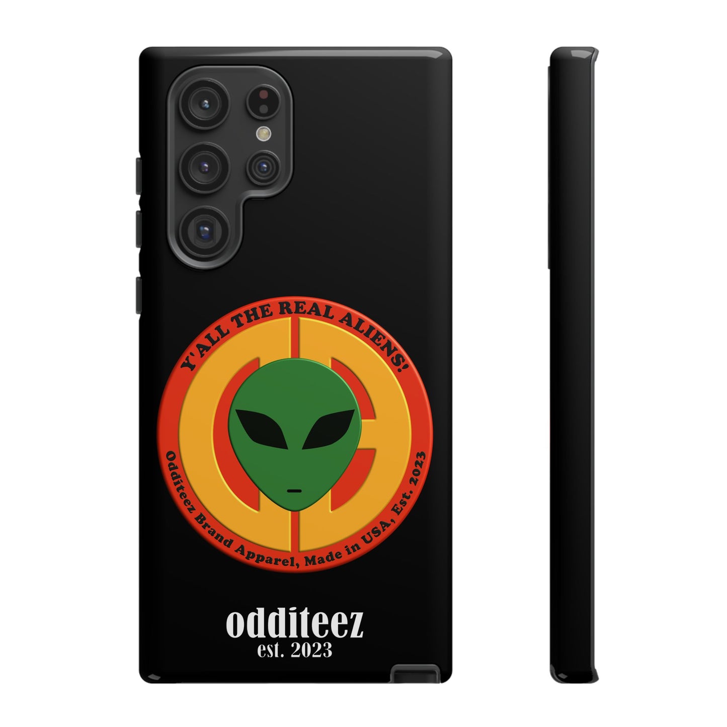 "Y'all the Real Aliens!" Black Glossy Tough Phone Cover Cases for iPhone, Samsung & Google Pixel phones