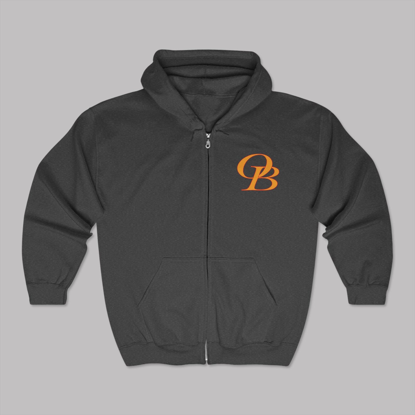 Dark Yellow Varsity Letters logo design, Unisex Premium Heavy Blend™ Full-Zip Hoodie Sweater