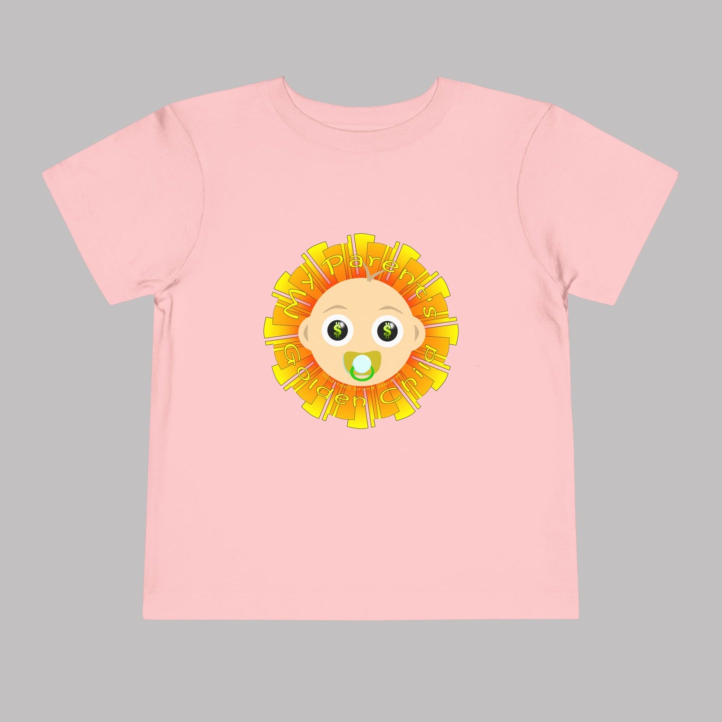 "My Parent's Golden Child" design, Unisex Toddler Short-Sleeve Graphic Print T-shirts