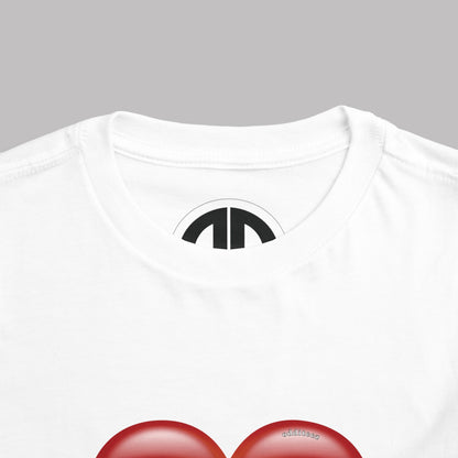 "Daddy's Little Hellion" Big Heart design, Unisex Toddler Short-Sleeve Graphic Print T-shirts
