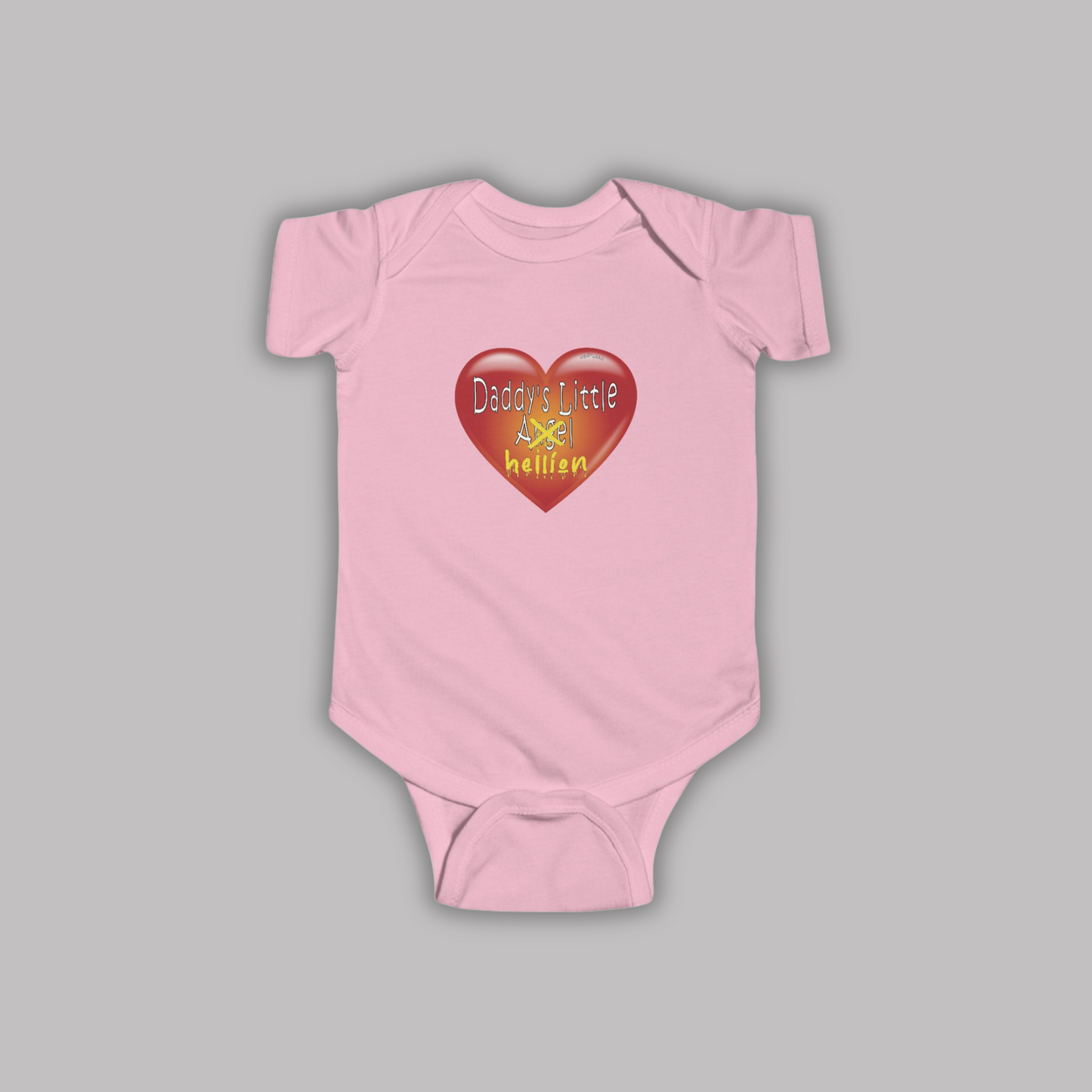 "Daddy's Little Hellion" design, Unisex Infant Fine Jersey Cotton Onesie Bodysuits