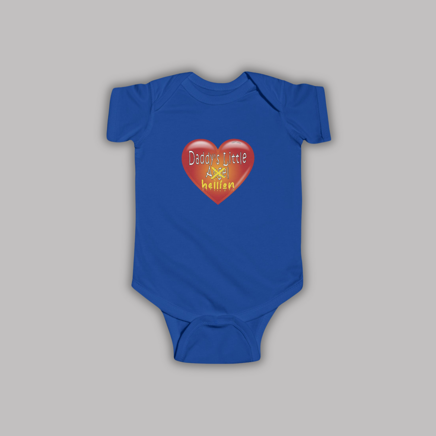 "Daddy's Little Hellion" design, Unisex Infant Fine Jersey Cotton Onesie Bodysuits