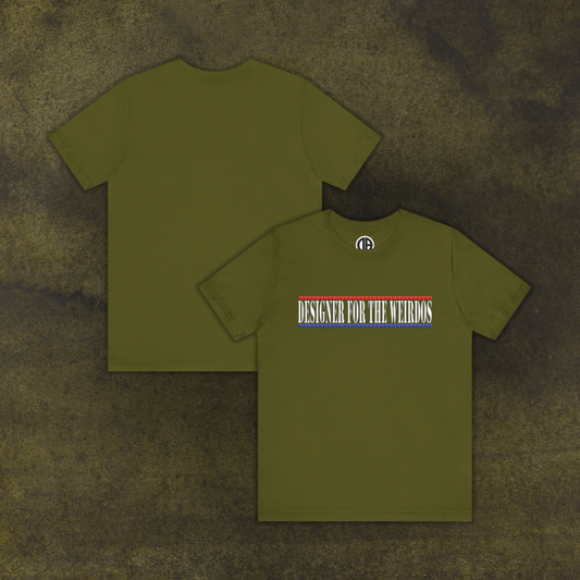 “Designer for the Weirdos" Patriotic logo design, Unisex Adult Short-Sleeve Graphic Print T-Shirts