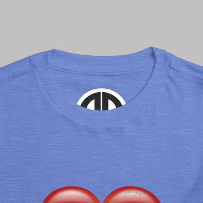 "Daddy's Little Hellion" Big Heart design, Unisex Toddler Short-Sleeve Graphic Print T-shirts