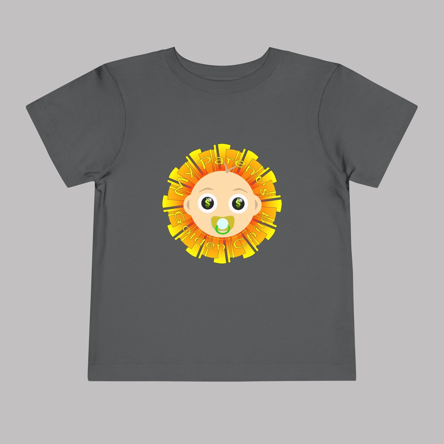 "My Parent's Golden Child" design, Unisex Toddler Short-Sleeve Graphic Print T-shirts