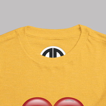 "Daddy's Little Hellion" Big Heart design, Unisex Toddler Short-Sleeve Graphic Print T-shirts