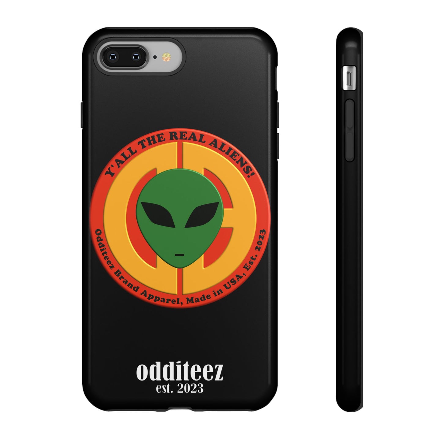 "Y'all the Real Aliens!" Black Glossy Tough Phone Cover Cases for iPhone, Samsung & Google Pixel phones